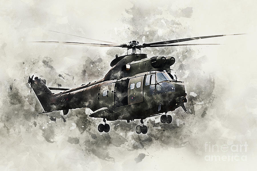 Helicopter Digital Art - Puma 2 - Painting by Airpower Art