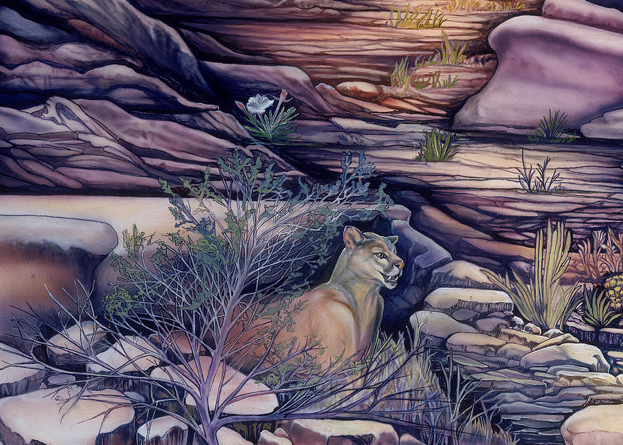 Fantasy Painting - Puma in the Desert by Sevan Thometz