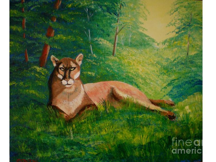 Puma Painting by Jean Pierre Bergoeing