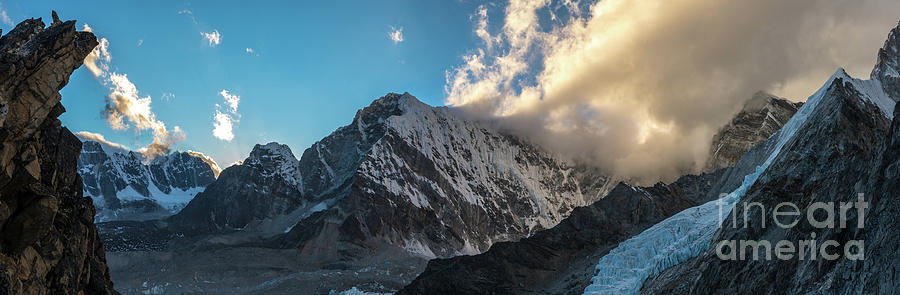 Pumori  and Changri Peak  Panorama Photograph by Mike Reid