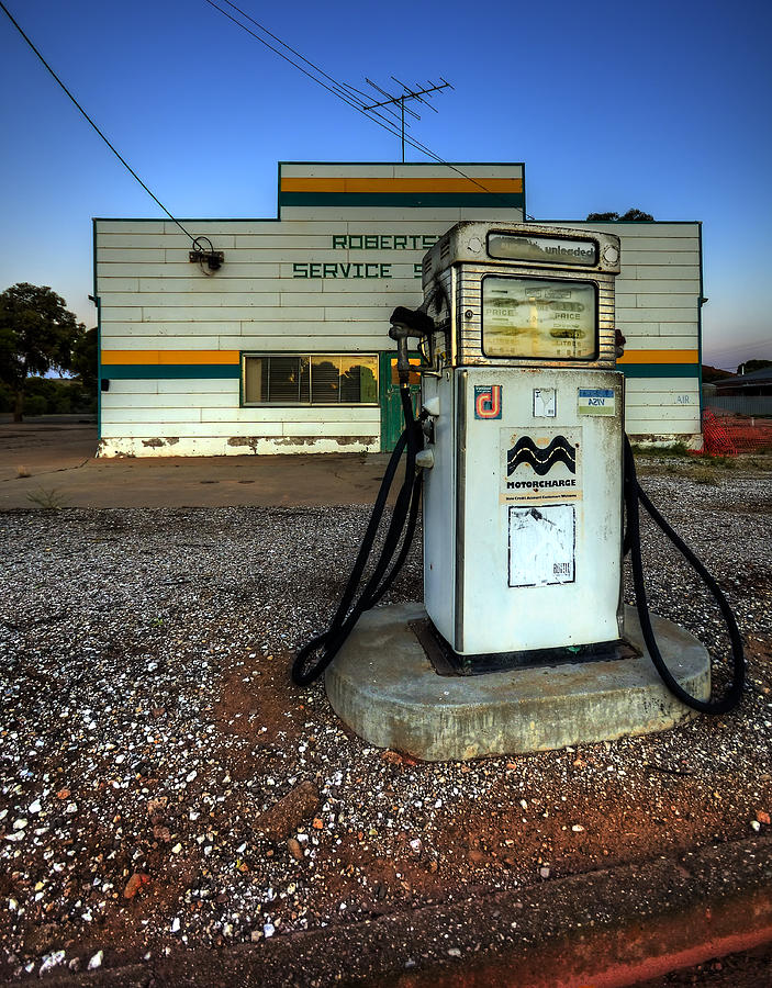 Abandoned Photograph - Pump at Sunset by Wayne Sherriff