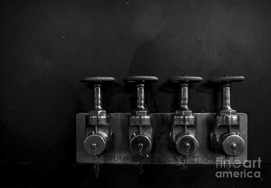 Pump Connection - BW Photograph by James Aiken
