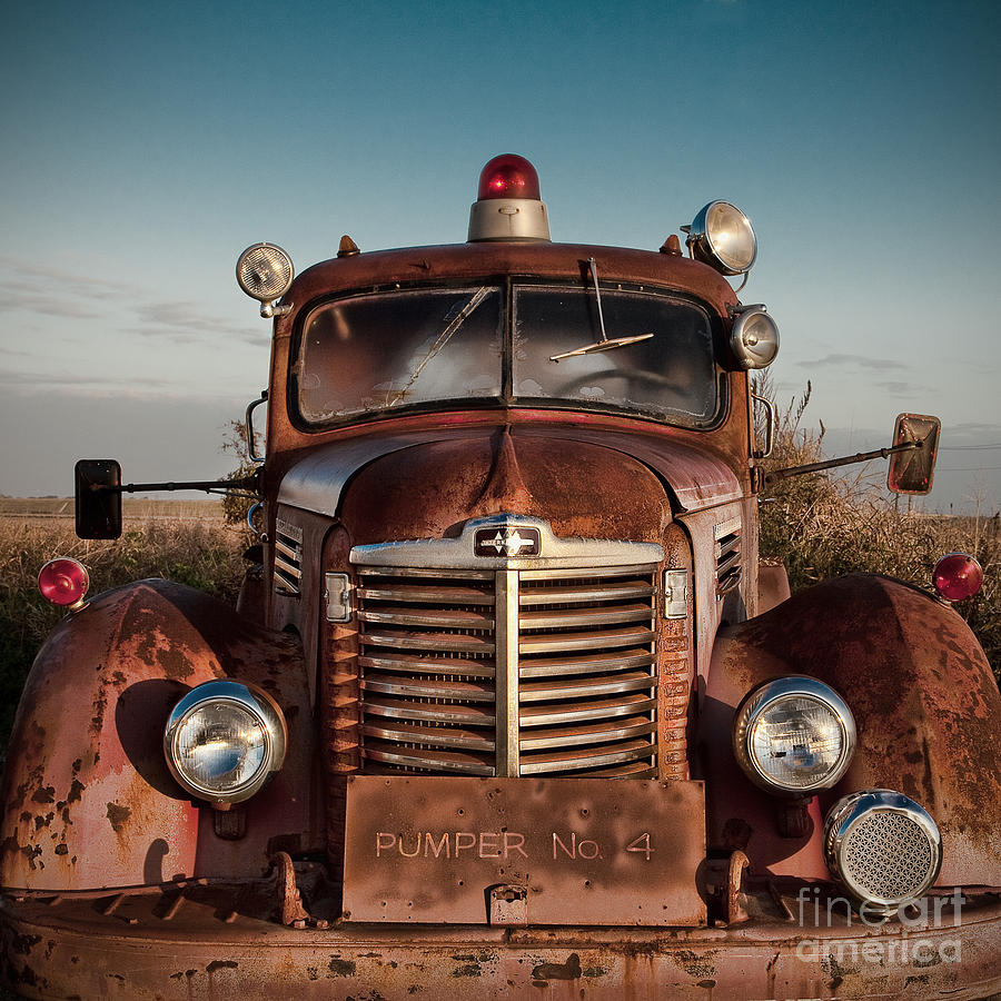 Truck Photograph - Pumper No 4 Fire Truck in the Mississippi Delta by T Lowry Wilson