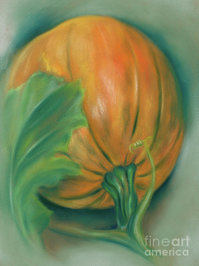 Pumpkin and Leaf Painting by MM Anderson