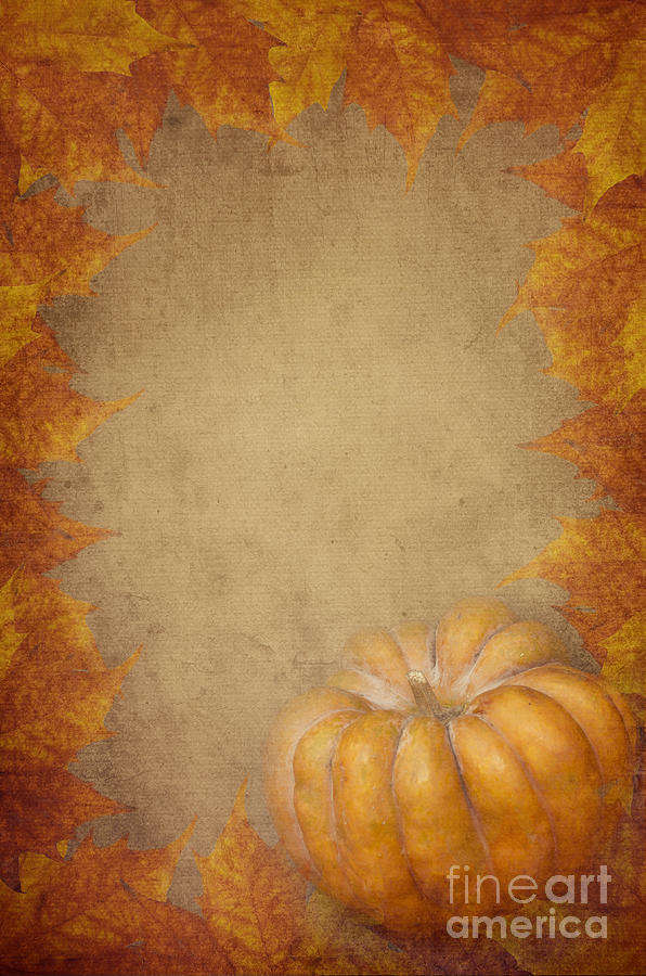 Pumpkin And Maple Leaves Digital Art by Jelena Jovanovic