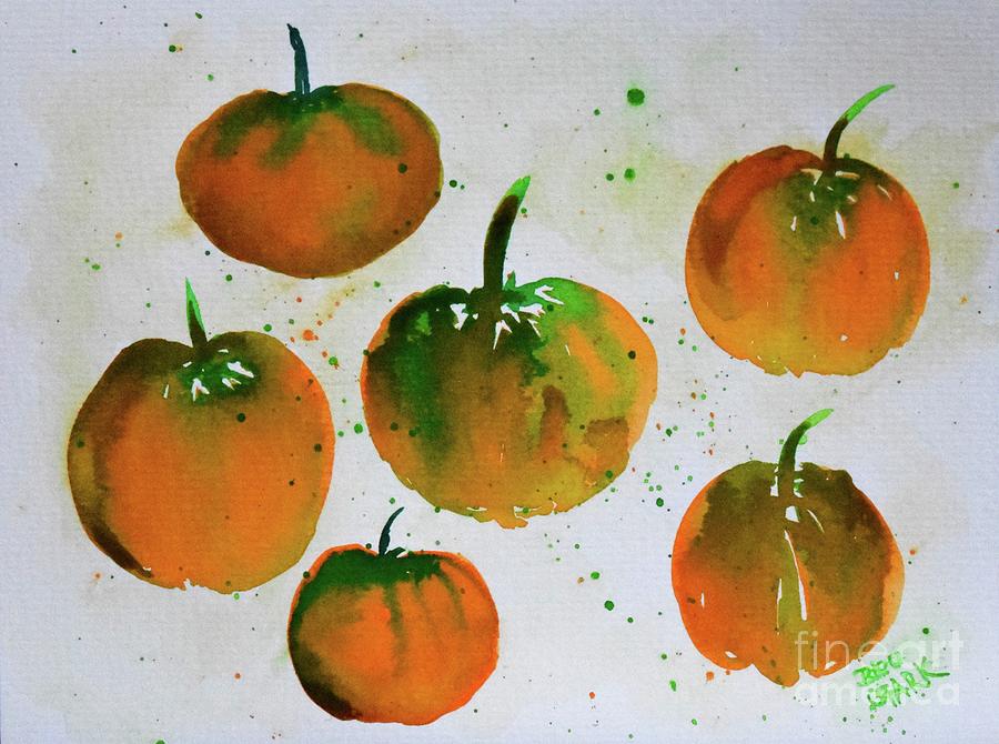 Pumpkin Doodle Painting by Barrie Stark