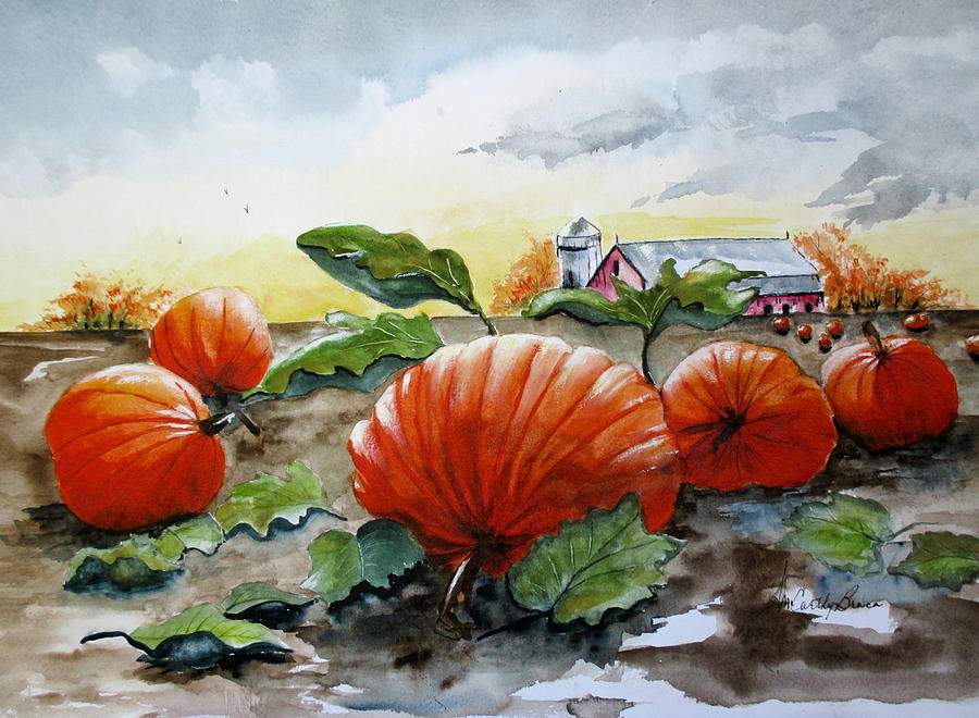 Pumpkin Harvest Painting by April McCarthy-Braca