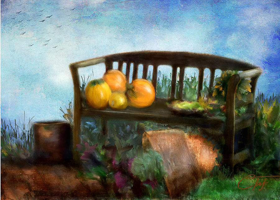 Pumpkin Harvest Respite Mixed Media by Colleen Taylor