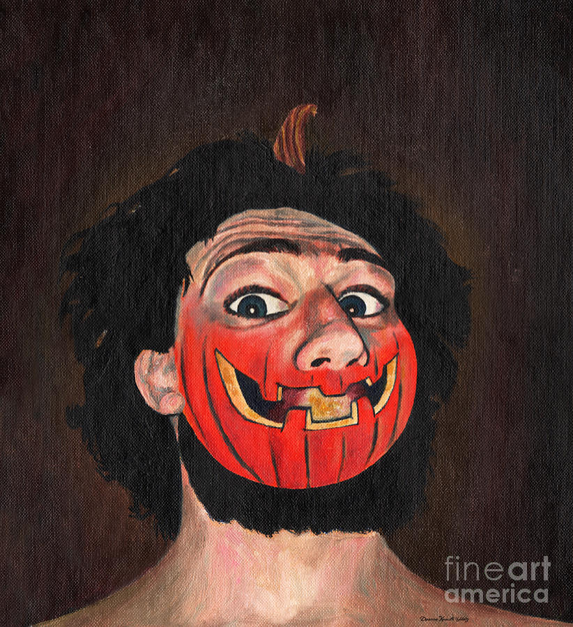 Pumpkin Painting - Pumpkin Head by Deanna Yildiz