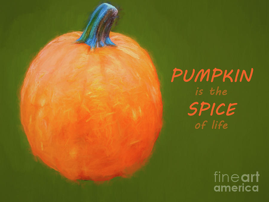 Pumpkin Digital Art - Pumpkin is the spice of life by Susan Lafleur.