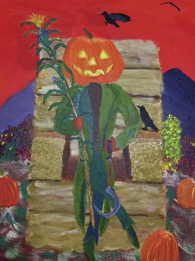 Pumpkin Painting - Pumpkin King by Dennis Wilson