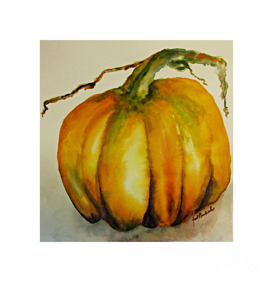 Pumpkin Love Painting by Janet Cruickshank