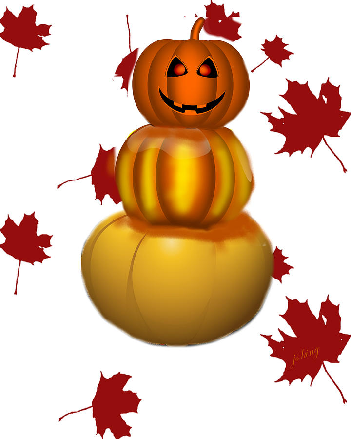 Halloween Digital Art - Pumpkin Patch 1 by Jacquie King