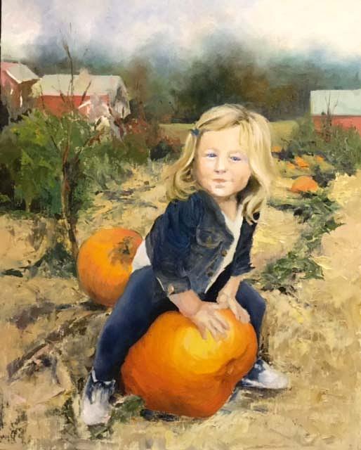 Pumpkin Patch Painting by Lori Ippolito