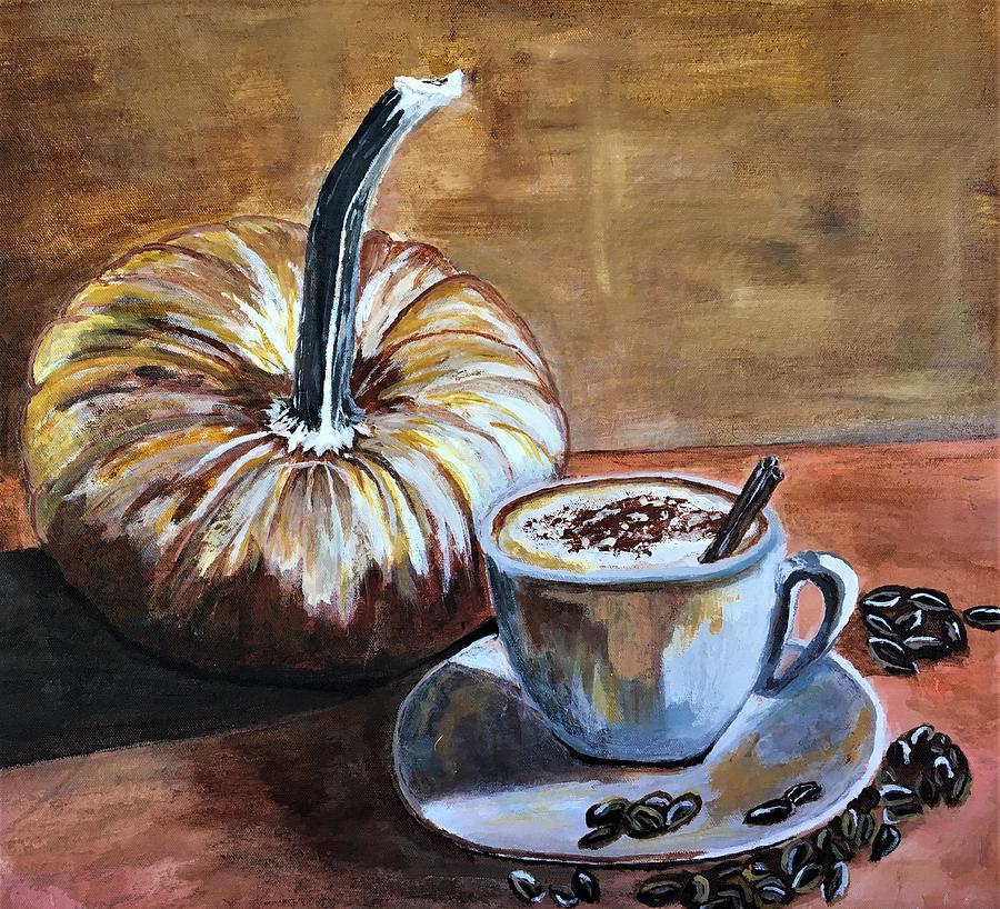 Pumpkin Spice Latte Painting by Julie Wittwer