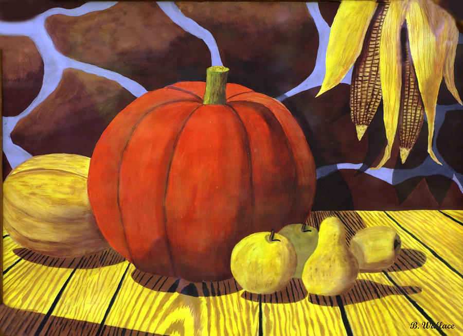 Pumpkin Still Life - Homage to Jon Gnagy Painting by Brian Wallace