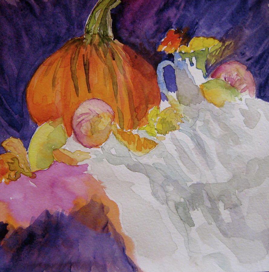 Pumpkin Still Life Painting by Beverley Harper Tinsley