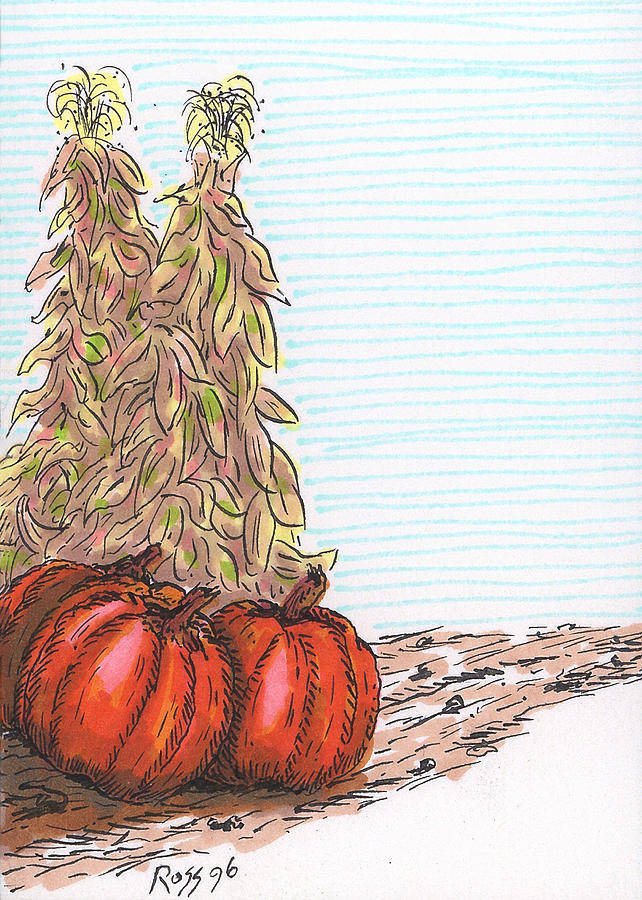 Pumpkin Time Drawing by Ross Powell