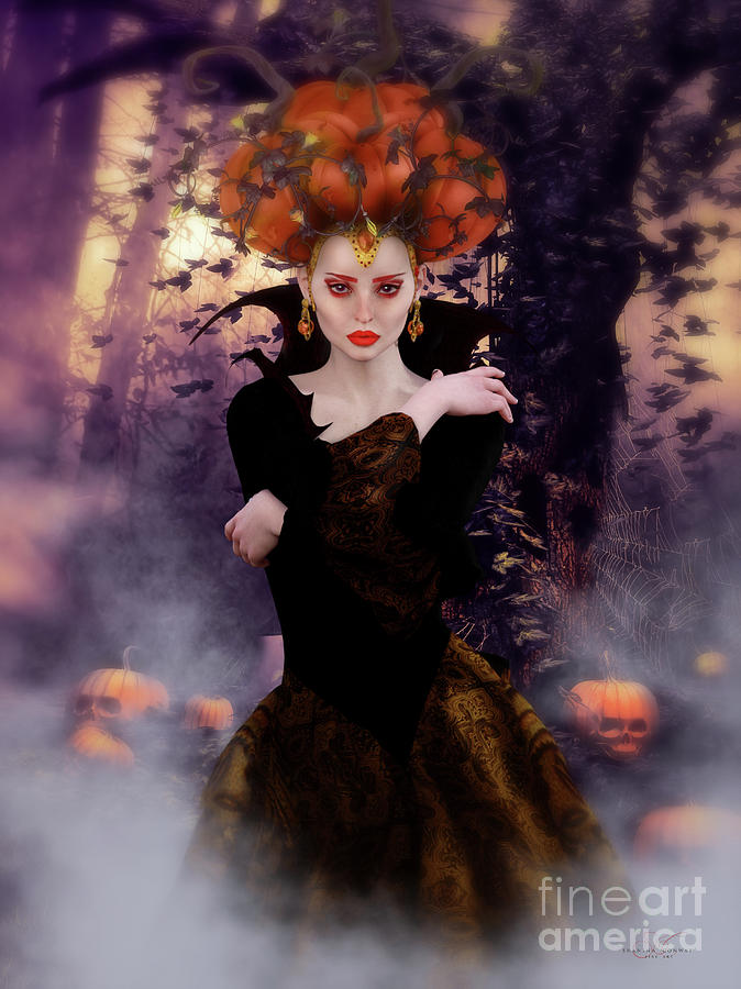 Pumpkin Witch Digital Art by Shanina Conway