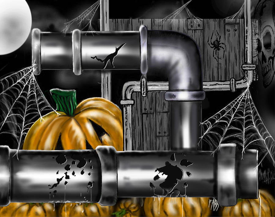Halloween Painting - PumpkinPipes2 by Steve Farr
