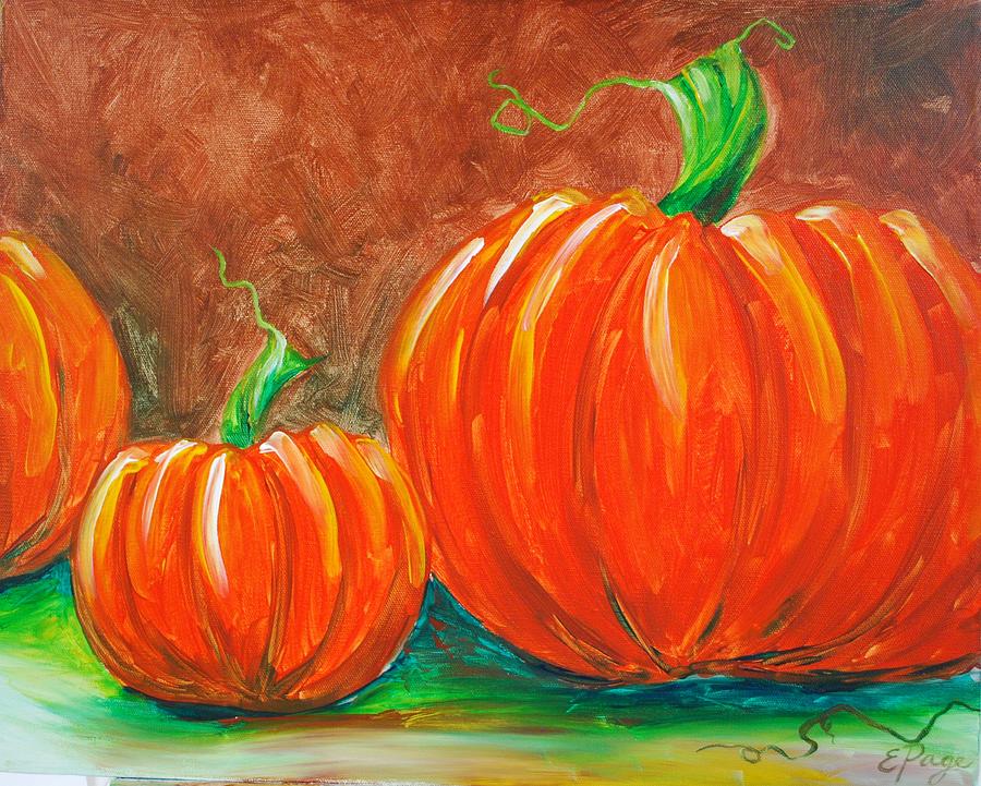 Pumpkins Painting by Emily Page