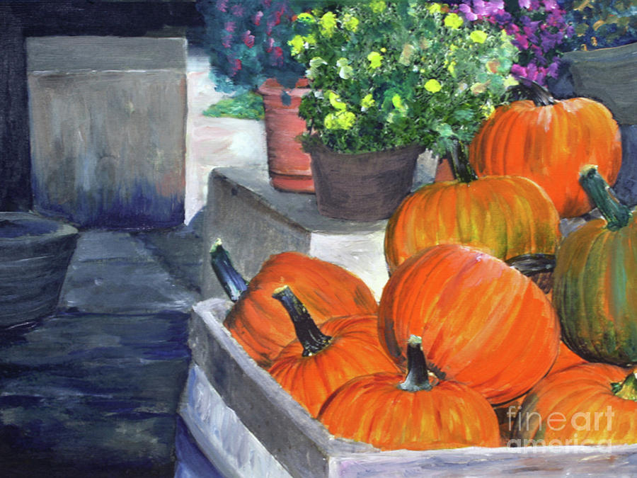 Pumpkins in Glover Painting by Donna Walsh