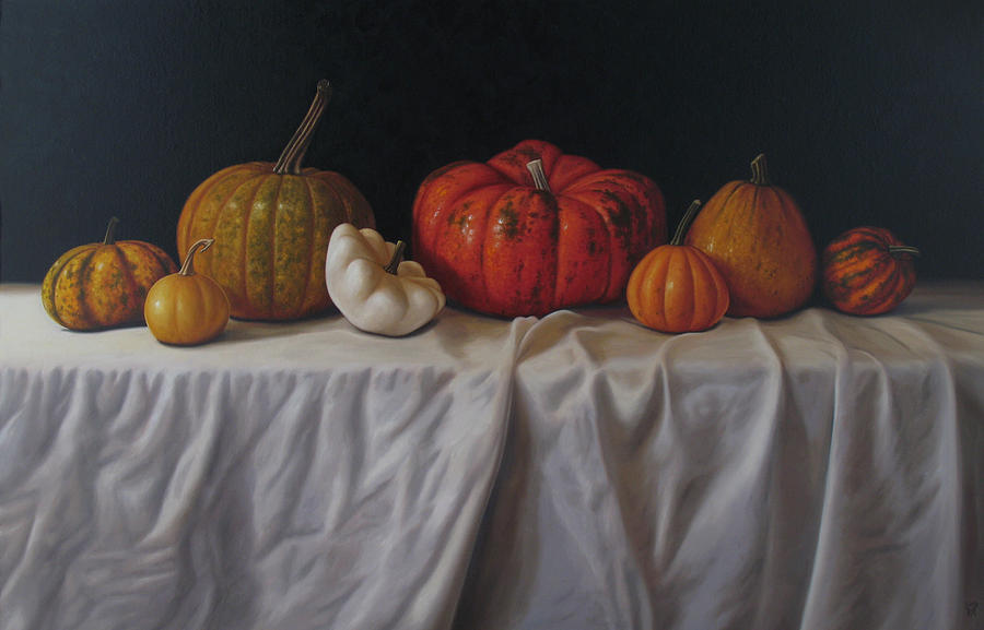 Pumpkin Painting - Pumpkins by Miljan Vasiljevic
