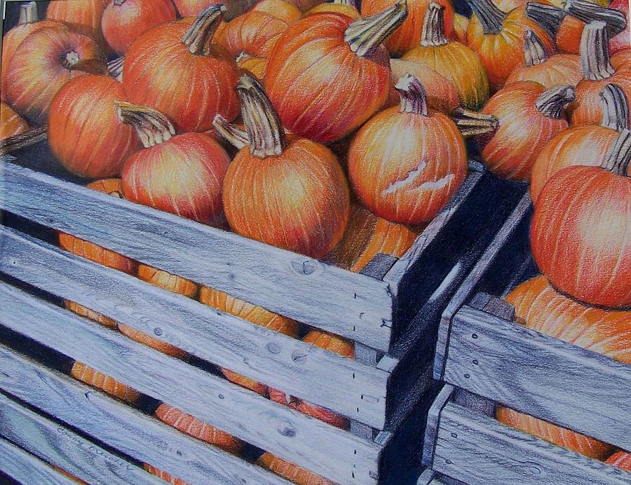 Pumpkins two Painting by Constance Drescher