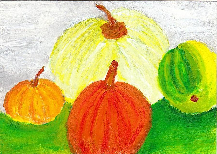 Pumpkins Painting by William Bowers