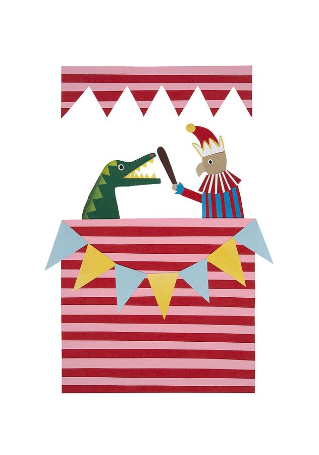 Crocodile Drawing - Punch and Judy by Isobel Barber