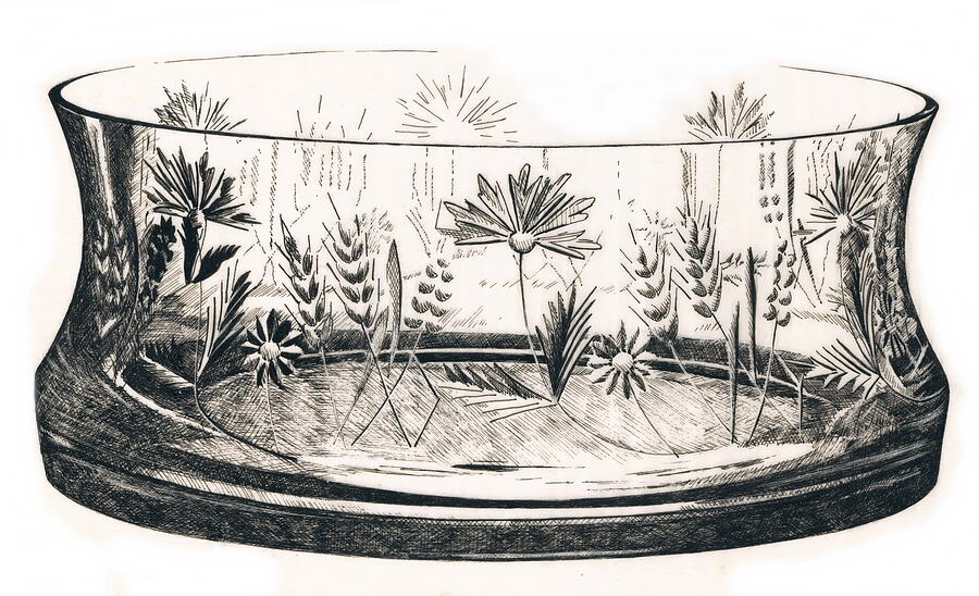 Punch Bowl Drawing by Barbara Keith