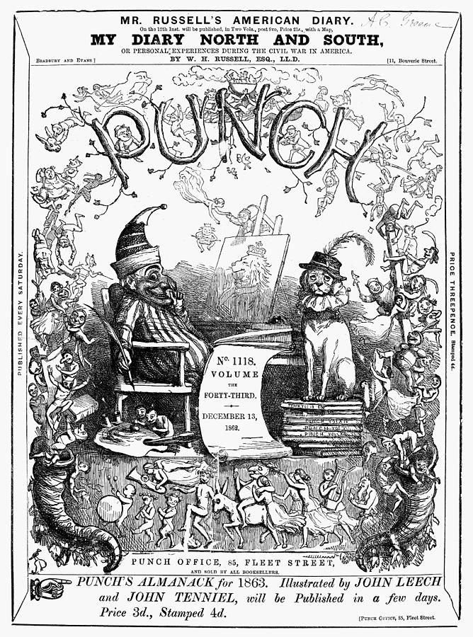 Punch Front Page, 1862 Photograph by Granger