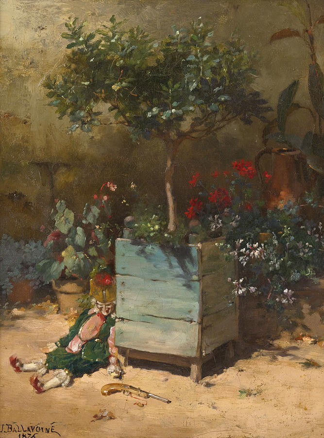 Punchinello in the Garden Painting by Jules Frederic Ballavoine