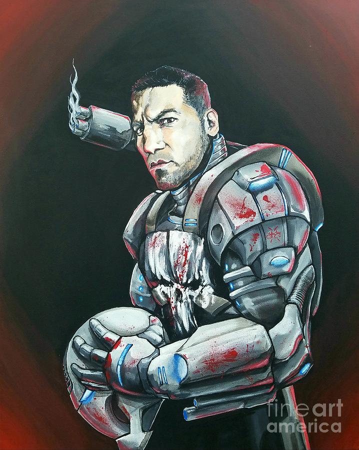 Punisher War Machine Painting by Tyler Haddox