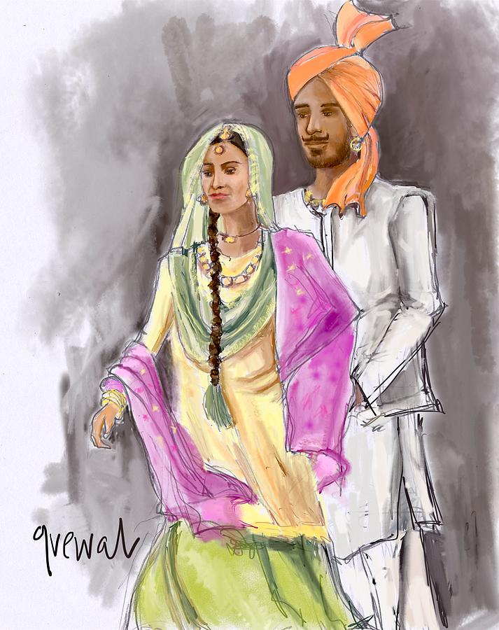 Special Illustration Punjabi Girl Bhangra Dance Stock Illustration  1752681389 | Shutterstock