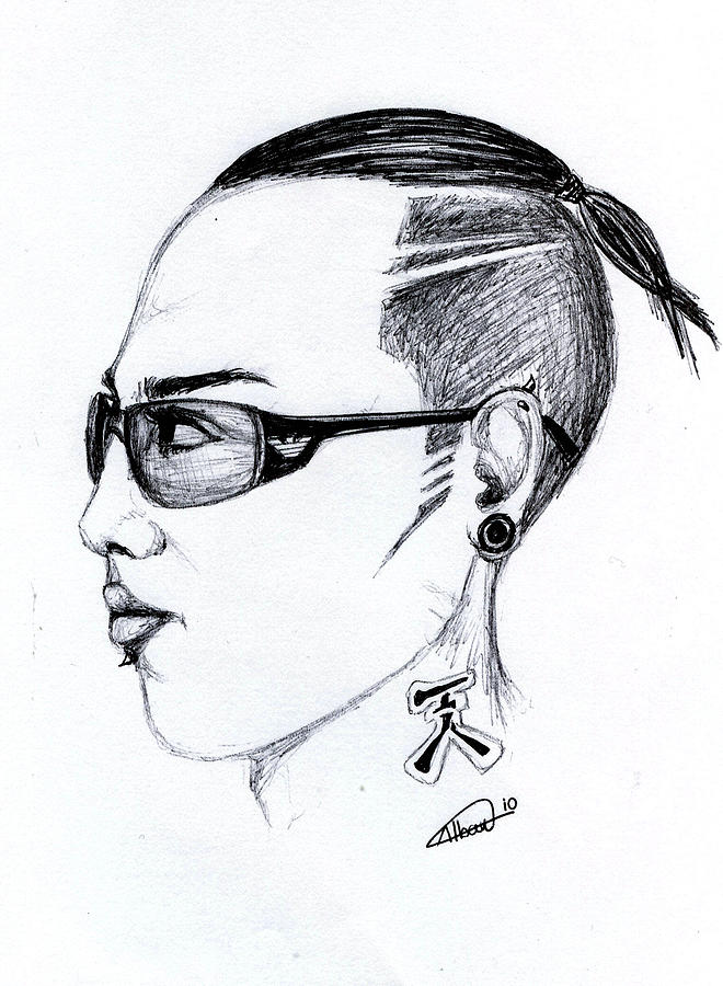 Punk Imaginative Portrait Drawing  Drawing by Alban Dizdari