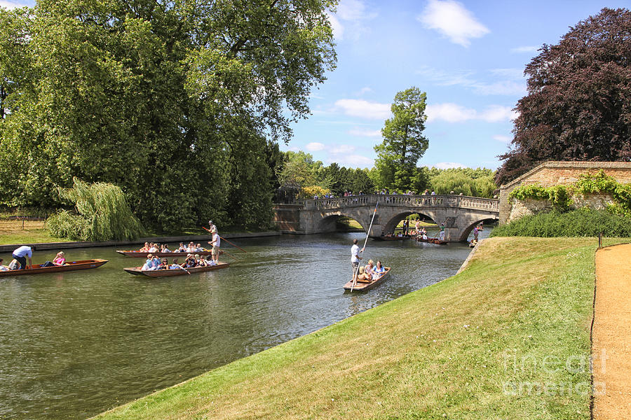 Punter boats on the Cam river in Cambridge Photograph by Patricia Hofmeester