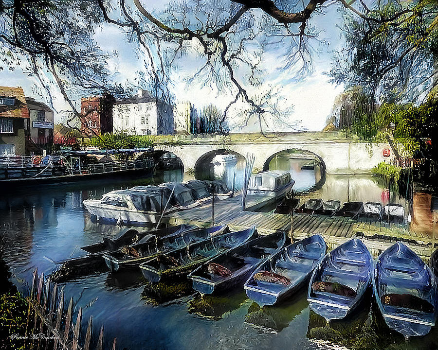 Punting on the Thames Digital Art by Pennie McCracken
