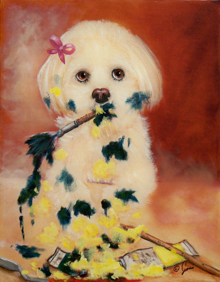 Portrait Painting - Pupcasso by Joni McPherson
