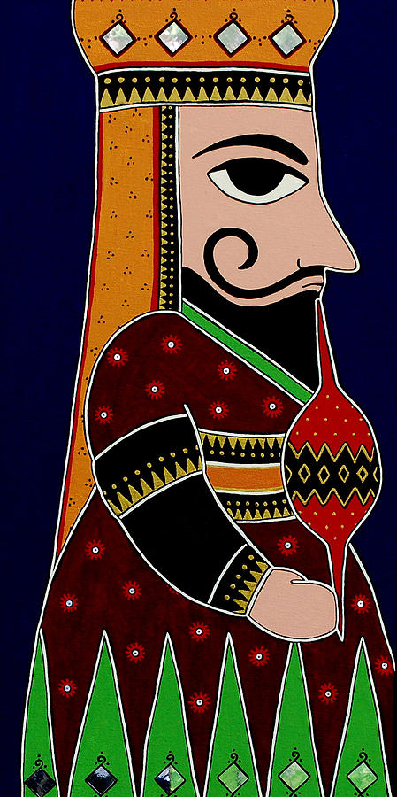 Puppet King Painting by Bindu Viswanathan