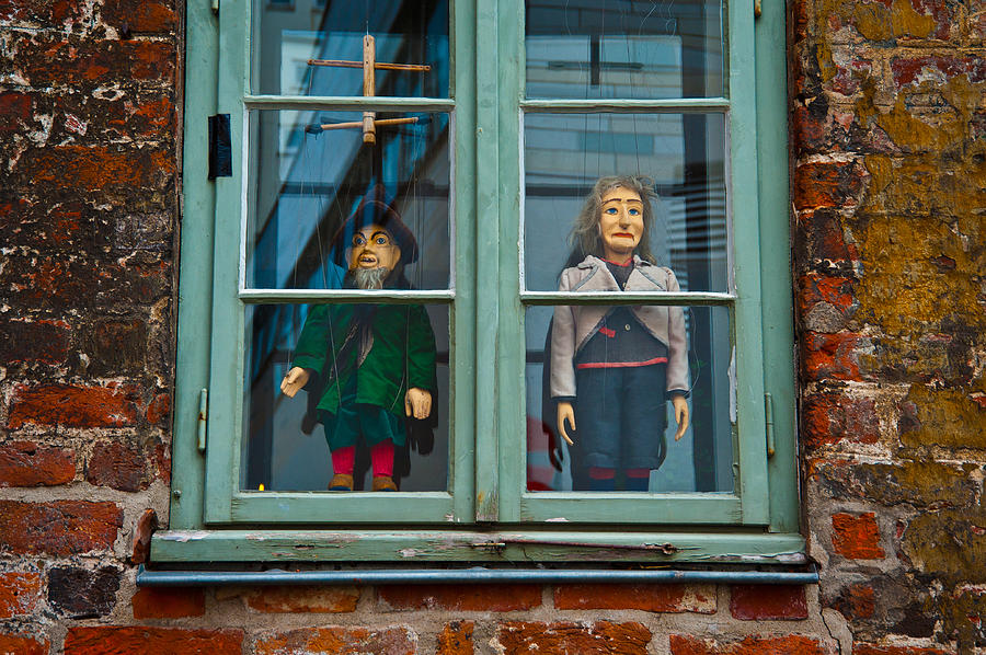 Puppets in Window Photograph by Harry Spitz