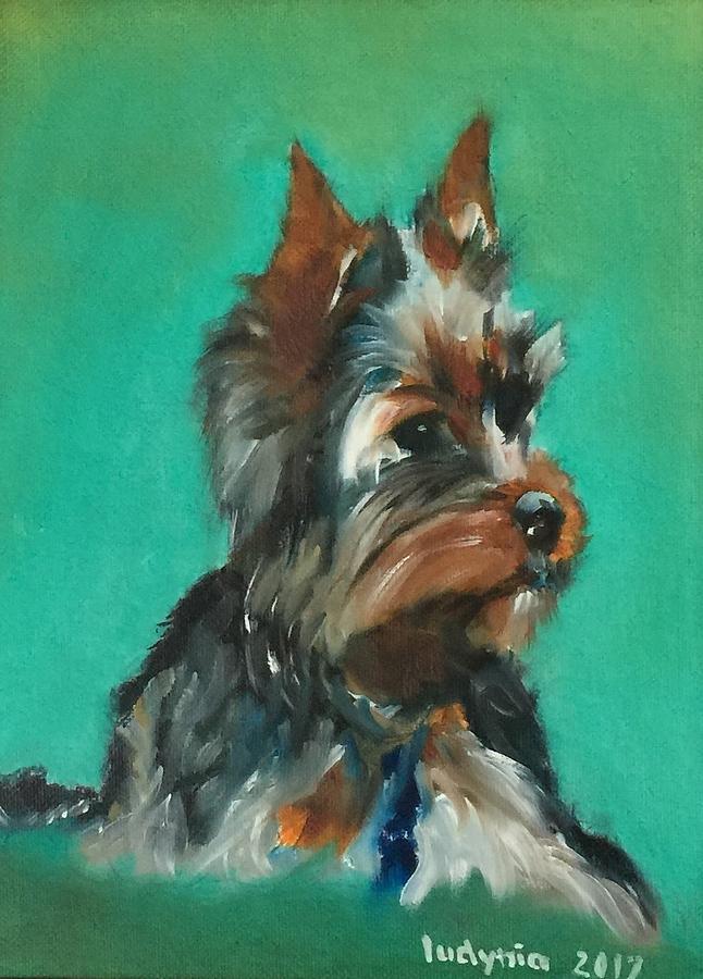 Puppy B Painting by Ryszard Ludynia