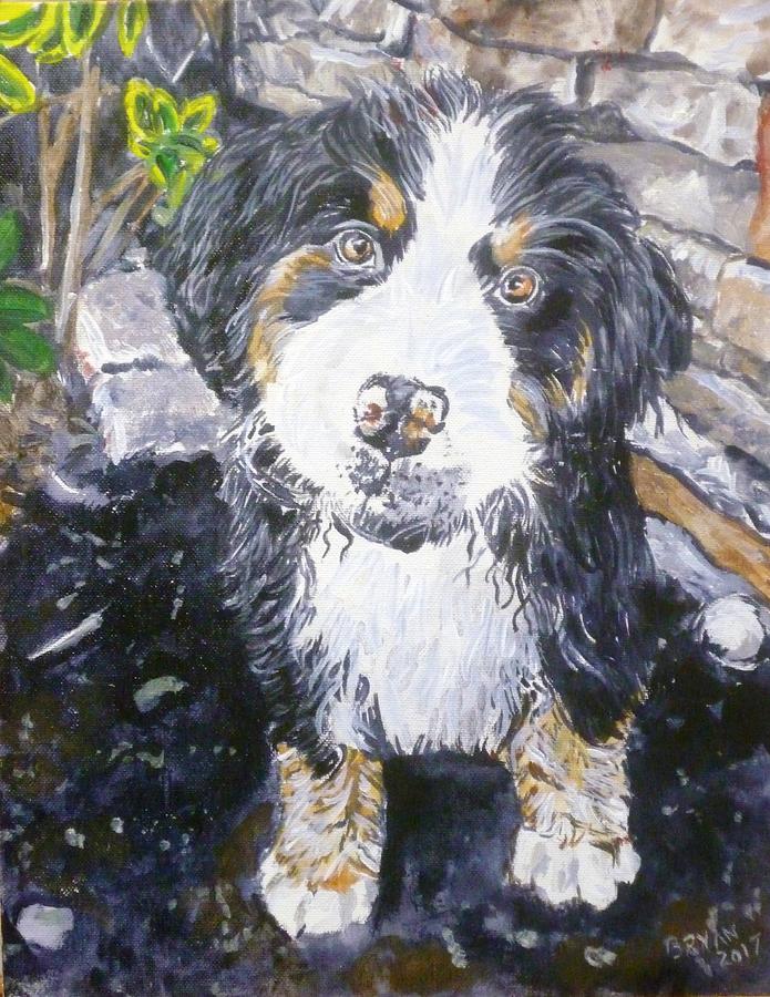 Puppy Painting by Bryan Bustard
