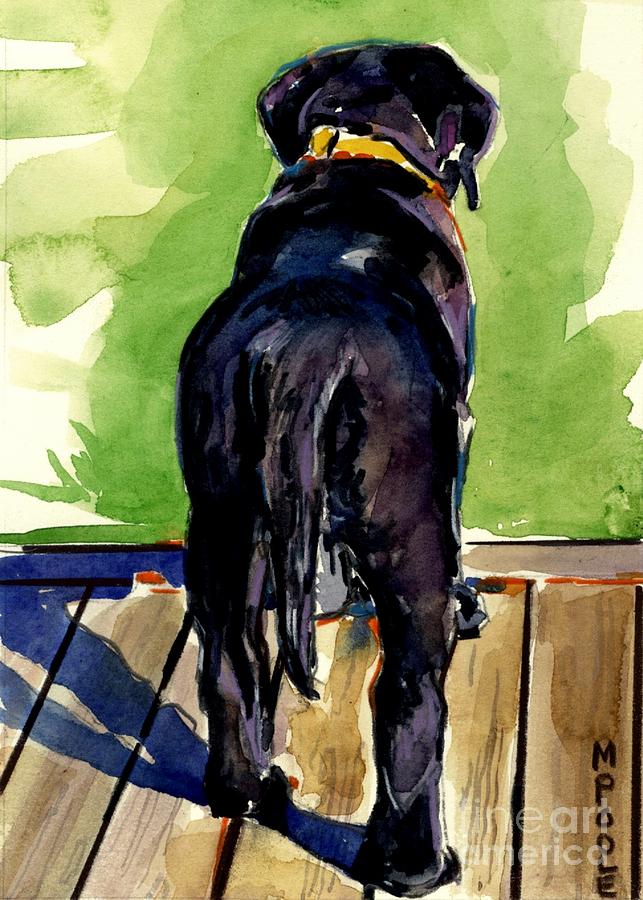 Puppy Butt Painting by Molly Poole