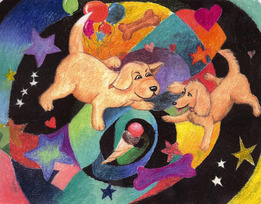 Puppy Dog Dream Pastel by Larry Whitler