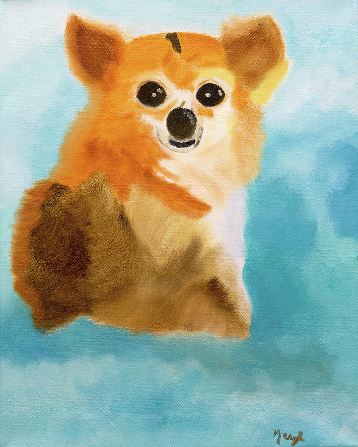 Puppy Dog Eyes Painting by Meryl Goudey