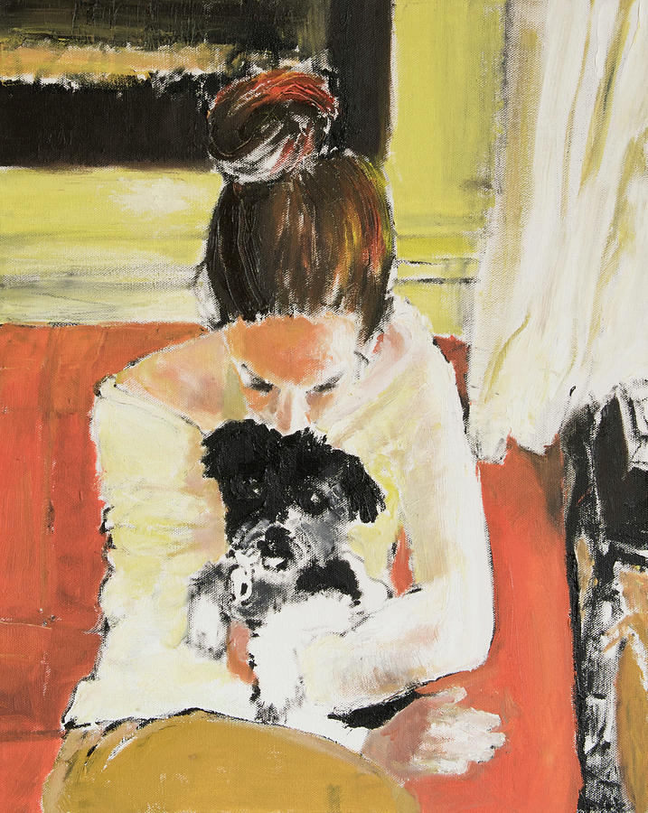 Girl With Dog Painting - Puppy Love by Craig Newland