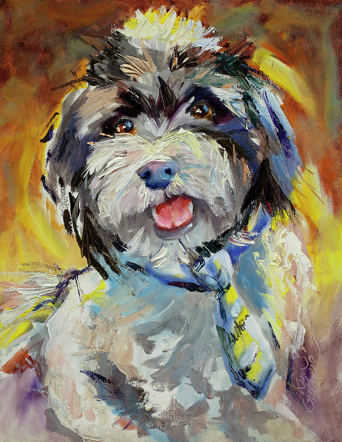 Dog Painting - Puppy Painting by Kim Guthrie