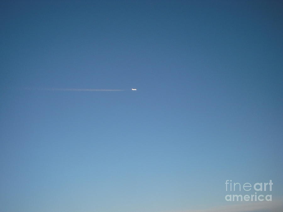 Airplane in Clear Blue Sky Photograph by Vesna Antic