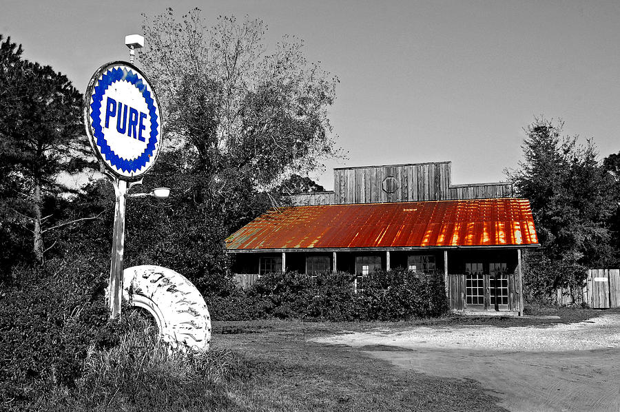 Pure Gas Station Painting by Michael Thomas